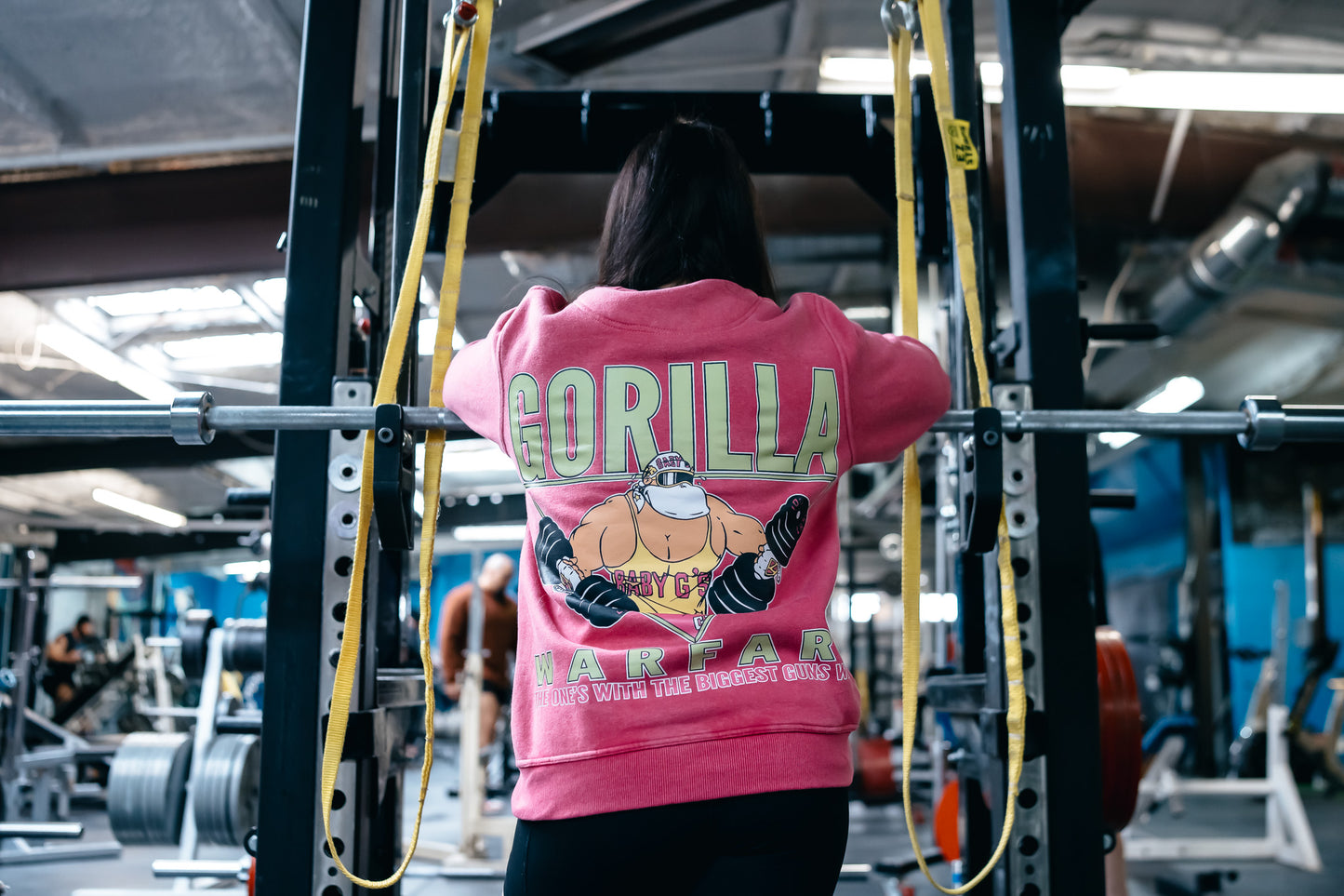Gorilla Warfare Crewneck Sweatshirt in Acid Washed Magenta