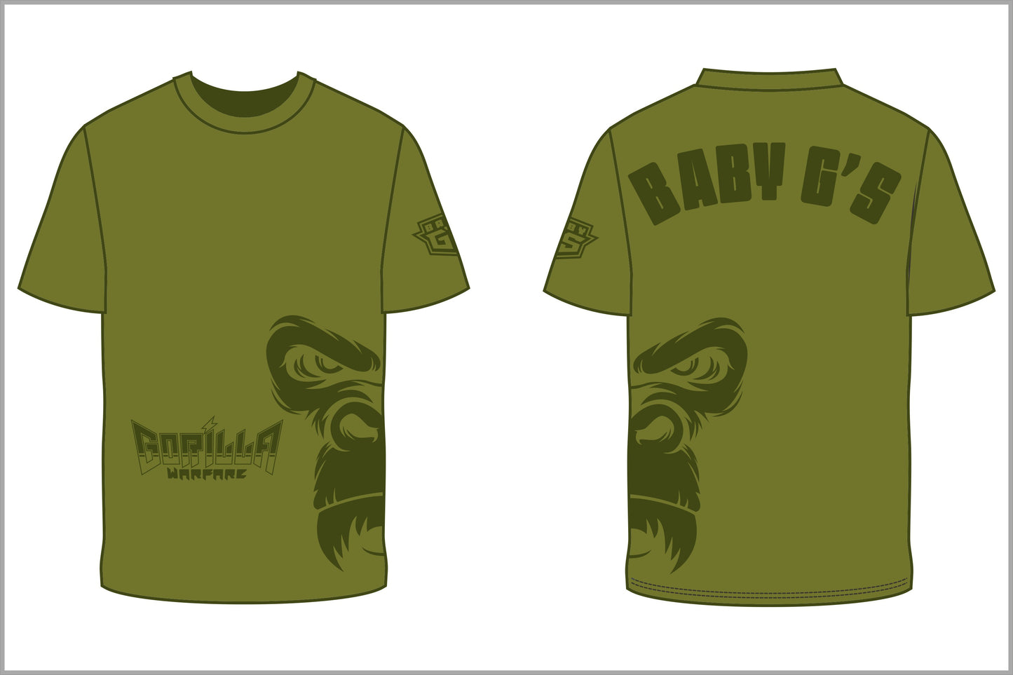 Gorilla Warfare 2.0 Olive Green Pump Cover T-shirt